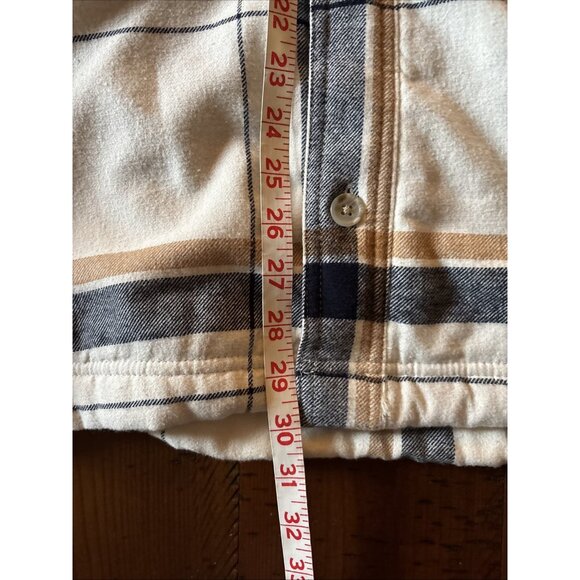 Men’s Old Navy Sherpa Lined Shacket Size XL Tan & Blue Plaid New - Picture 7 of 8